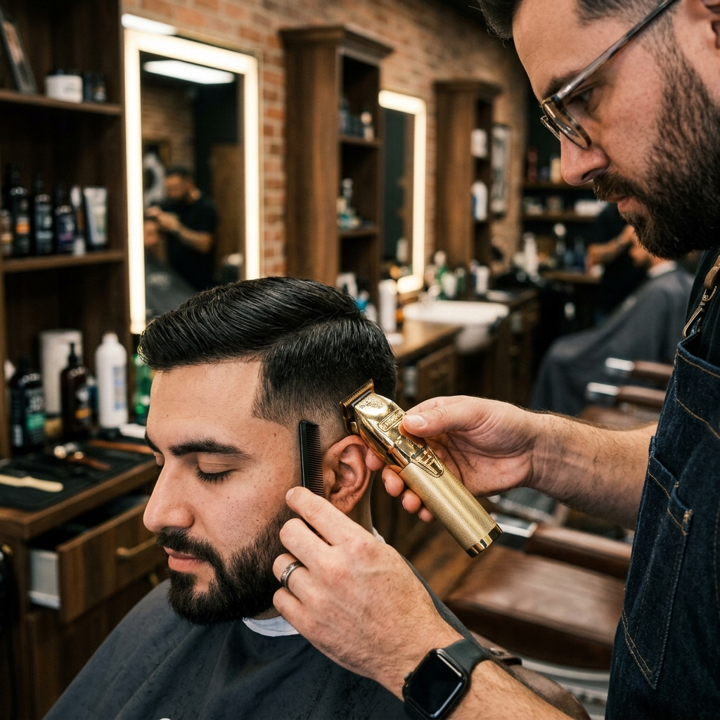Barber at work