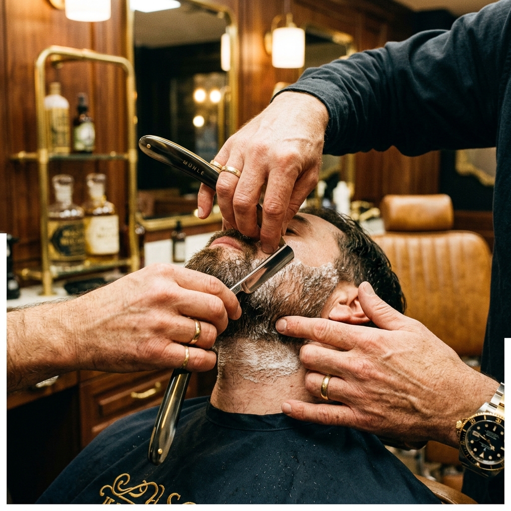 Barber at work