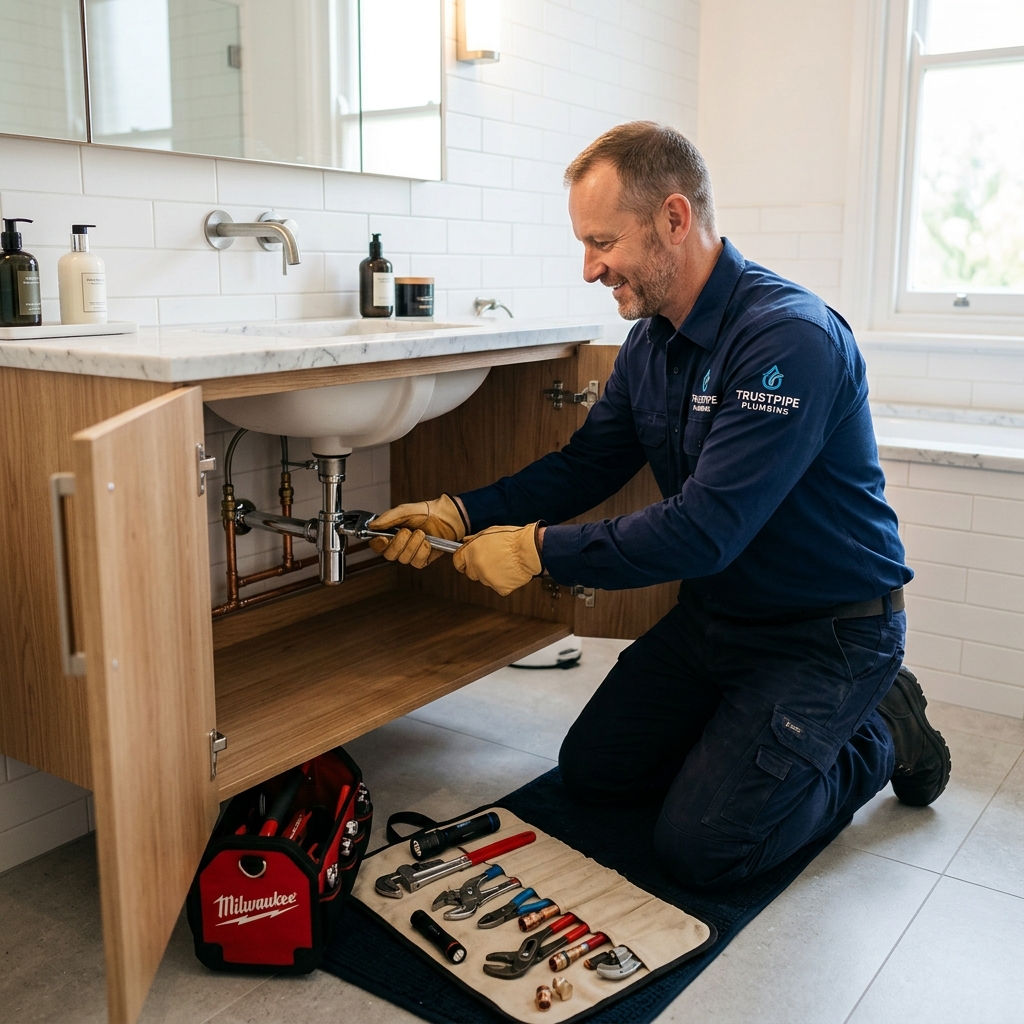Scott working on plumbing